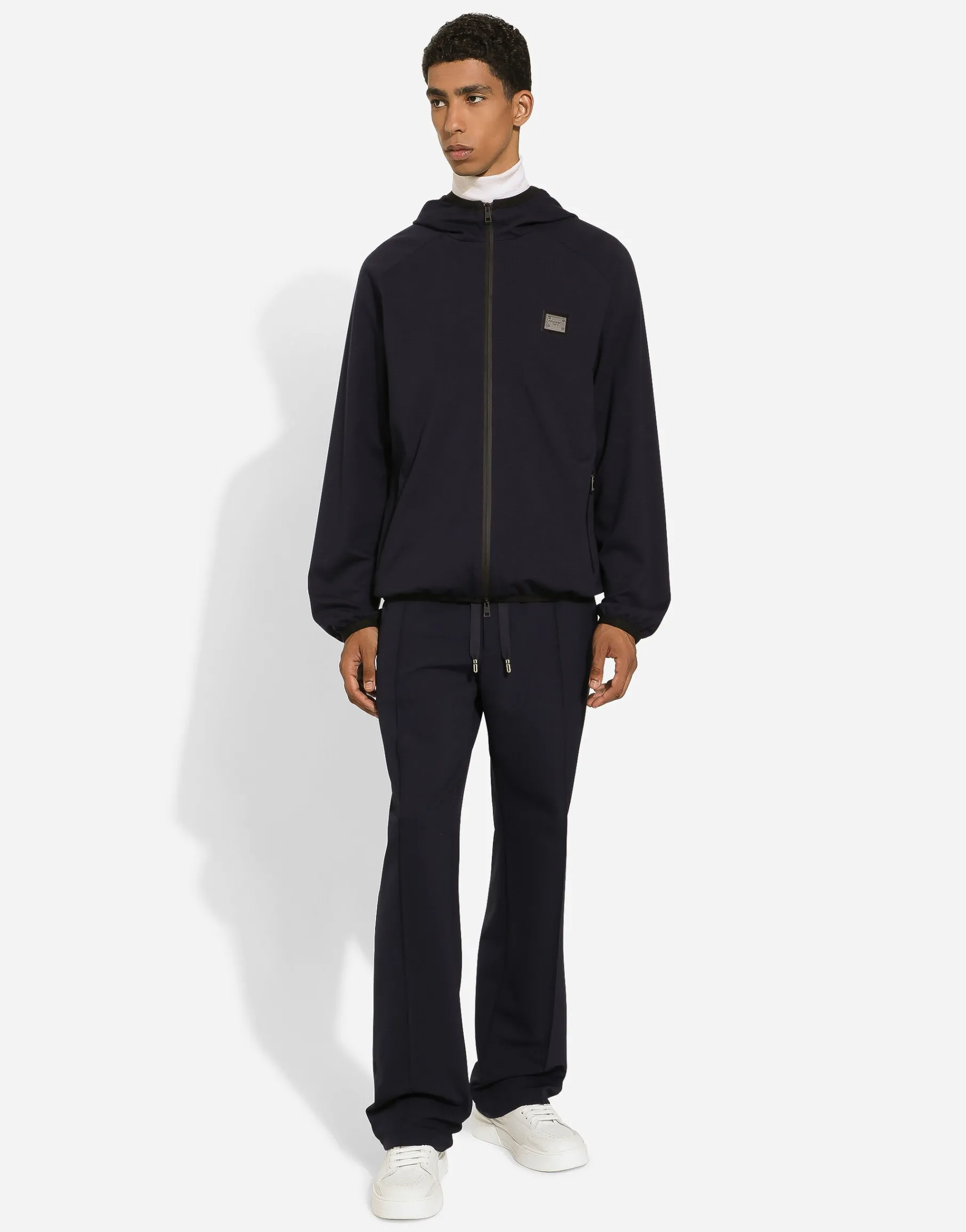 Jersey jacket with hood