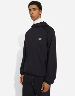 Jersey jacket with hood