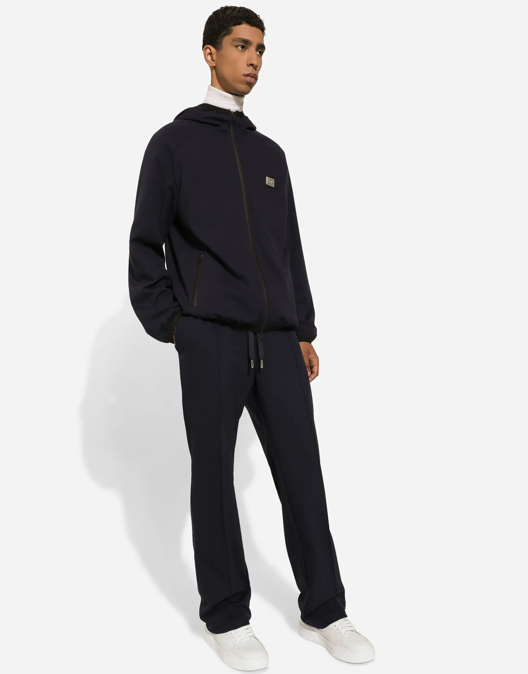 Jersey jacket with hood