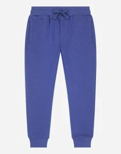 Jersey joggers with logo tag