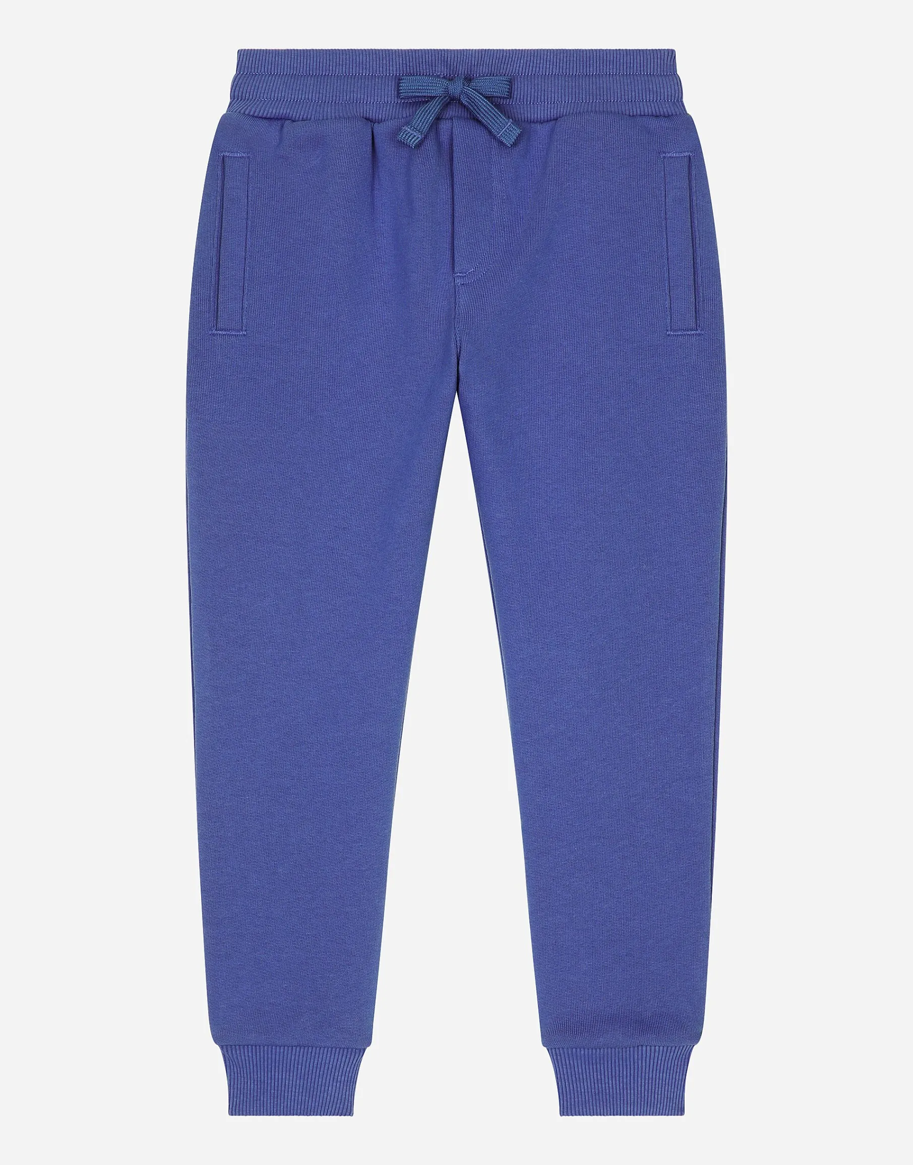 Jersey joggers with logo tag