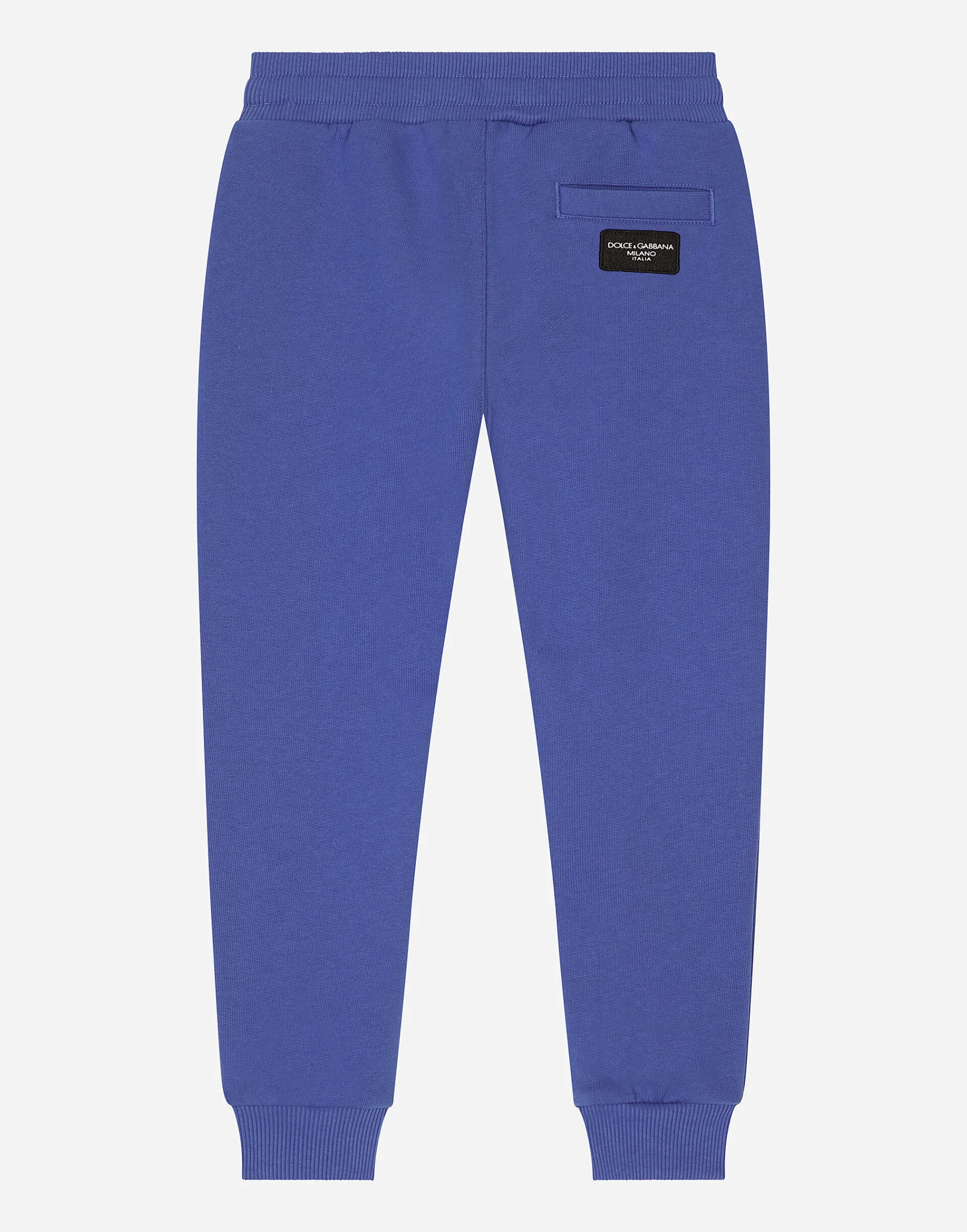 Jersey joggers with logo tag
