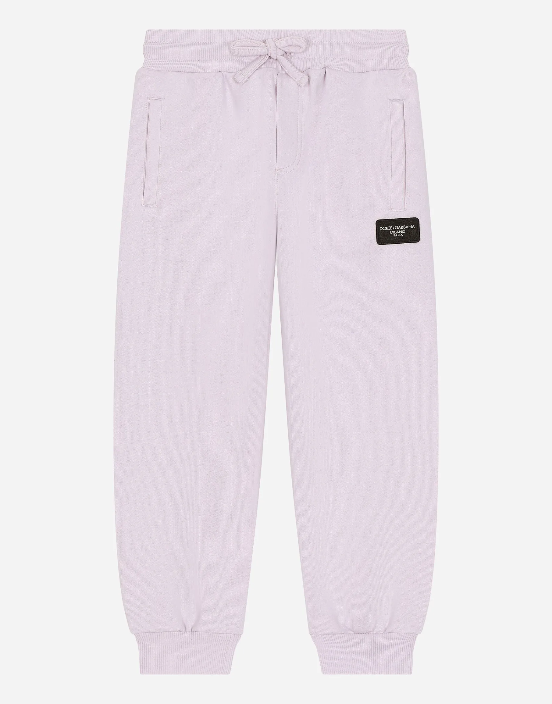 Jersey jogging pants with logo tag