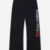 Jersey jogging pants with logo and rose print