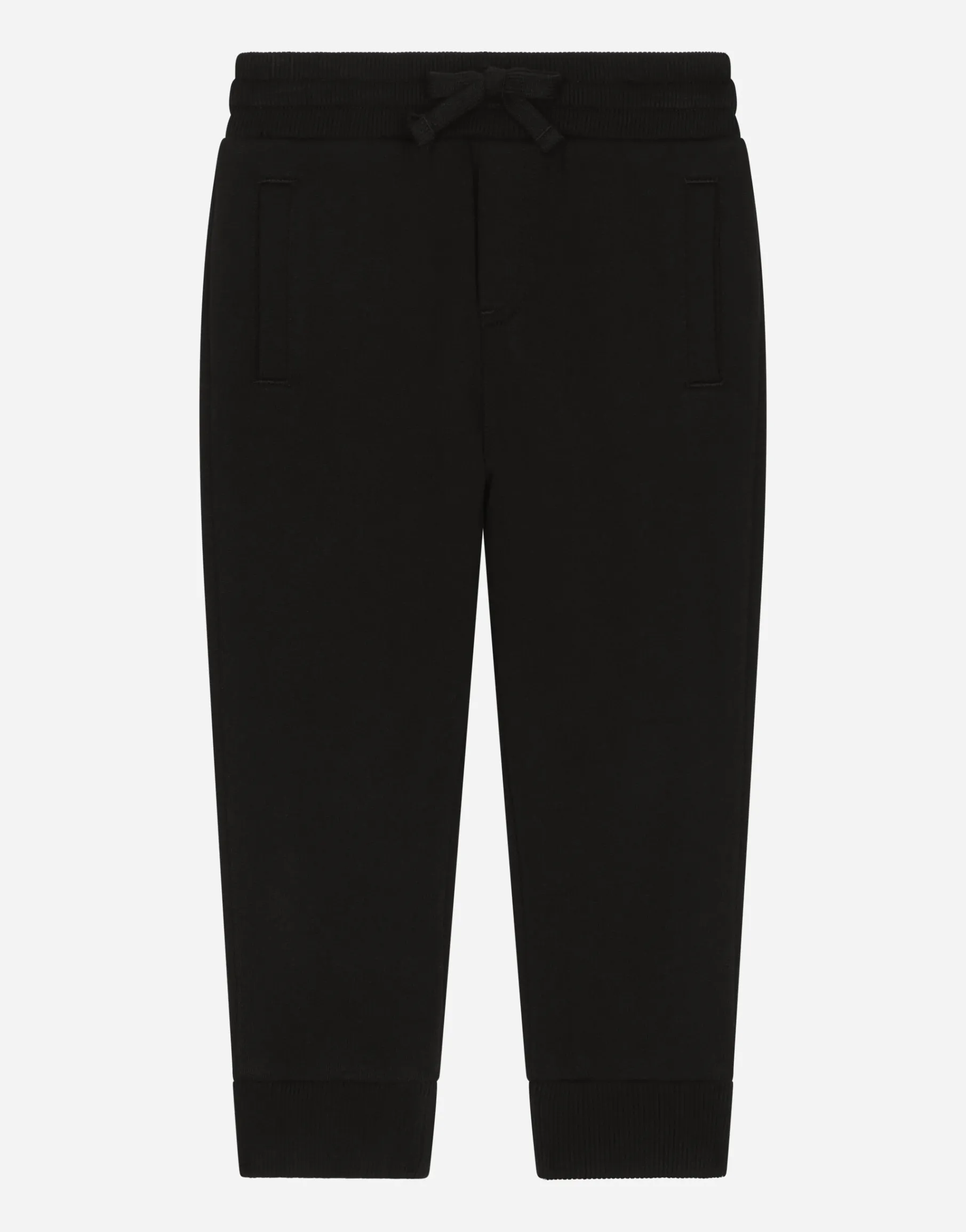 Jersey jogging pants with logo tag