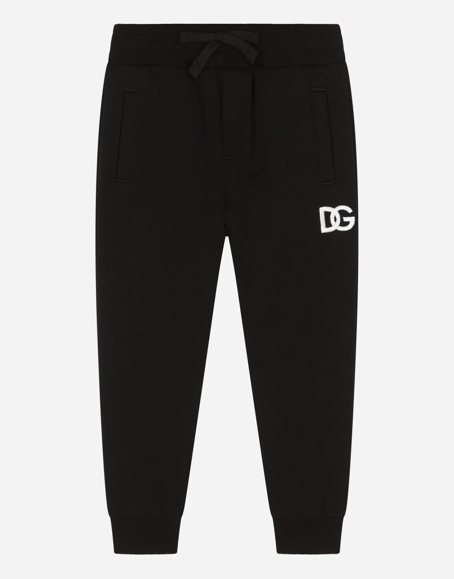 Jersey jogging pants with DG logo embroidery