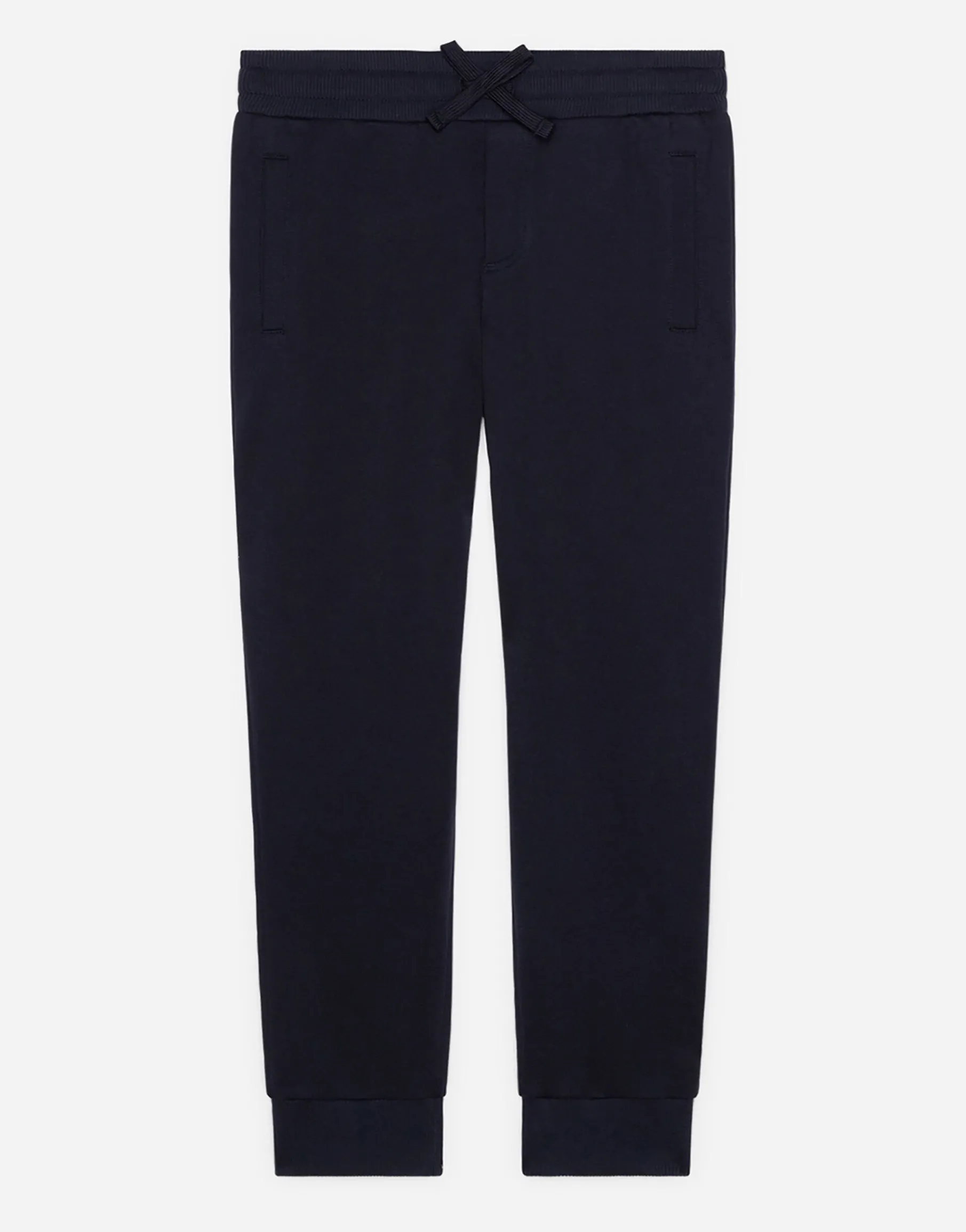 Jersey jogging pants with logo plate