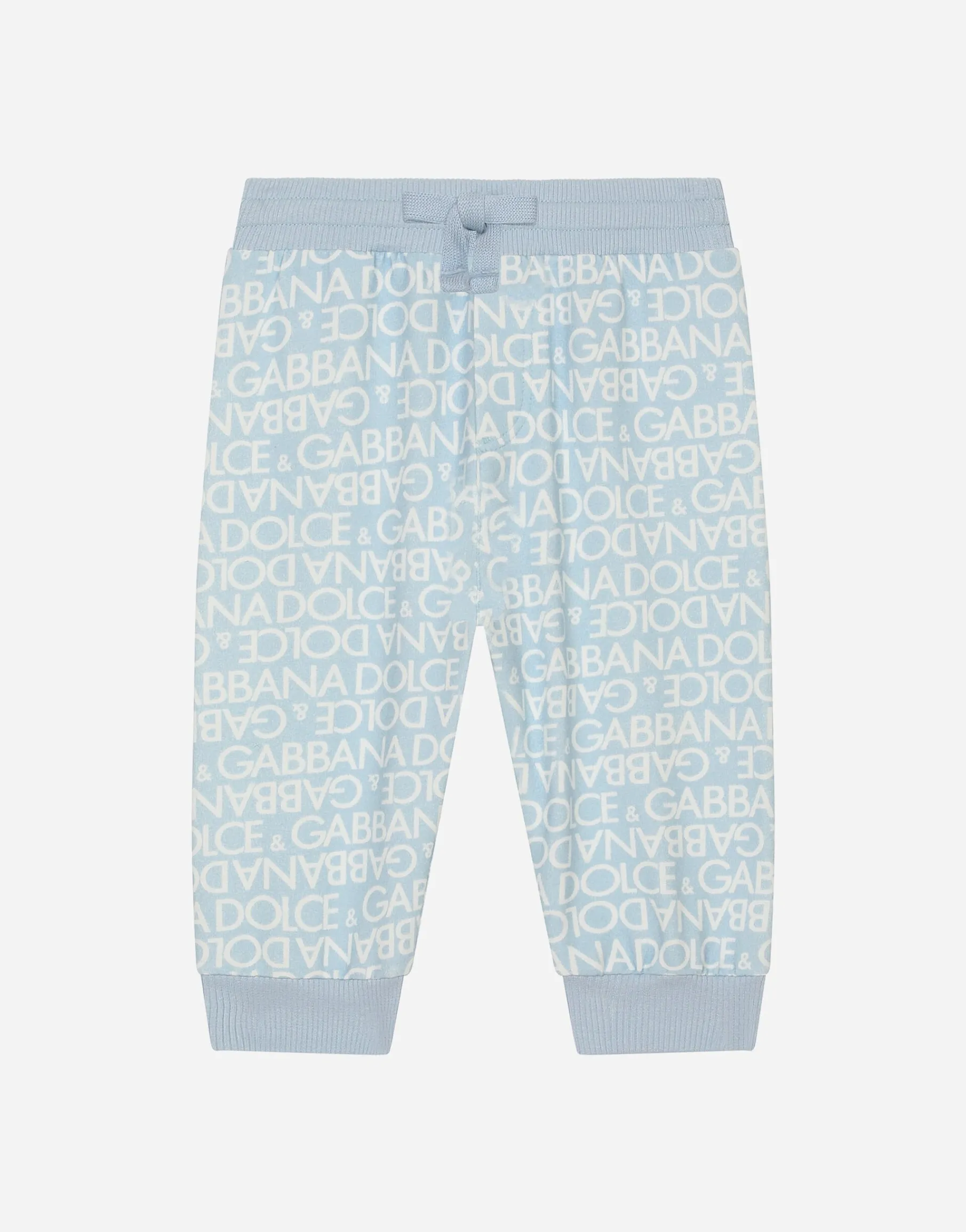 Jersey jogging pants with all-over logo print