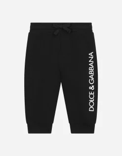 Jersey jogging pants with logo print
