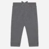 Jersey jogging pants with logo plate
