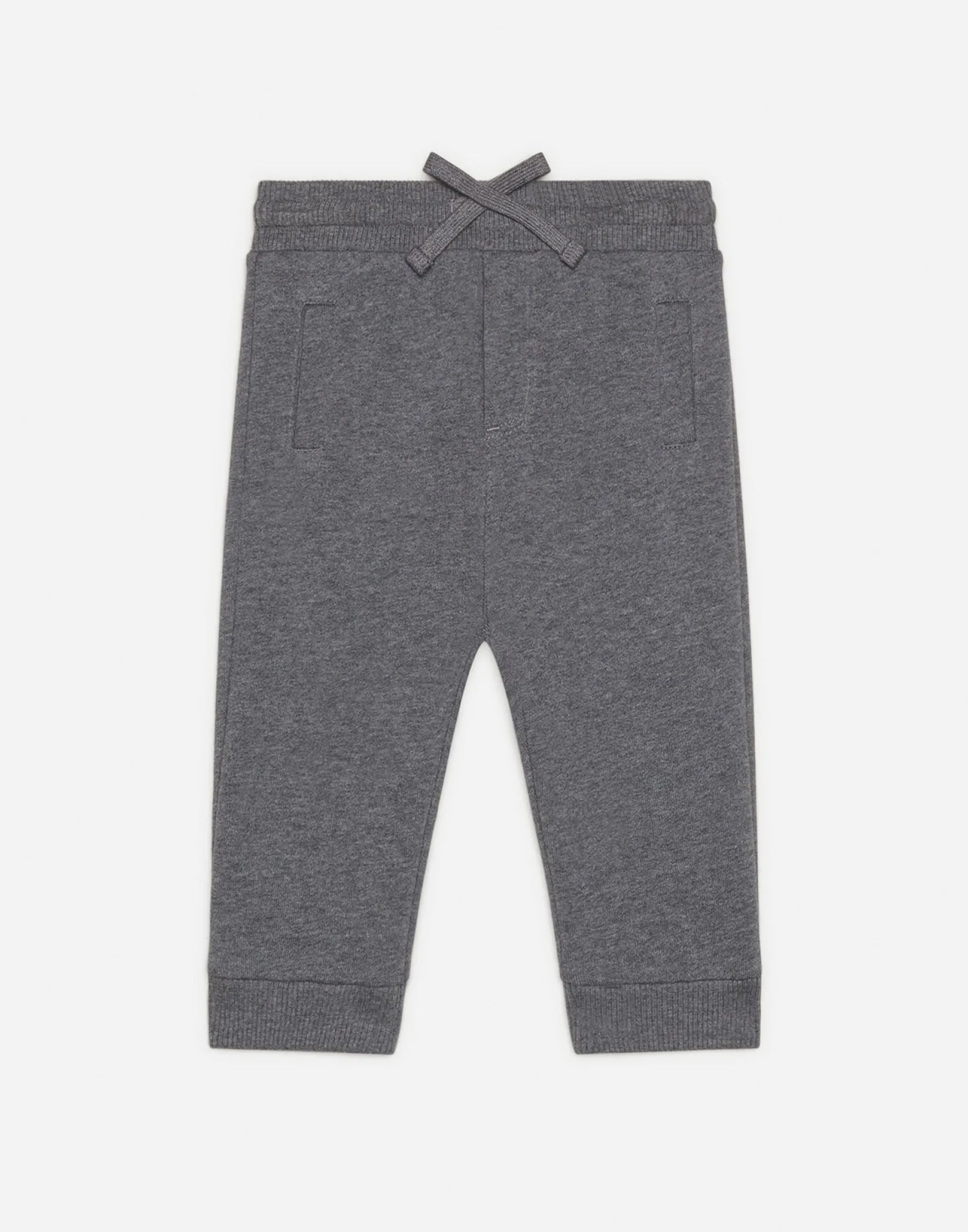 Jersey jogging pants with logo plate