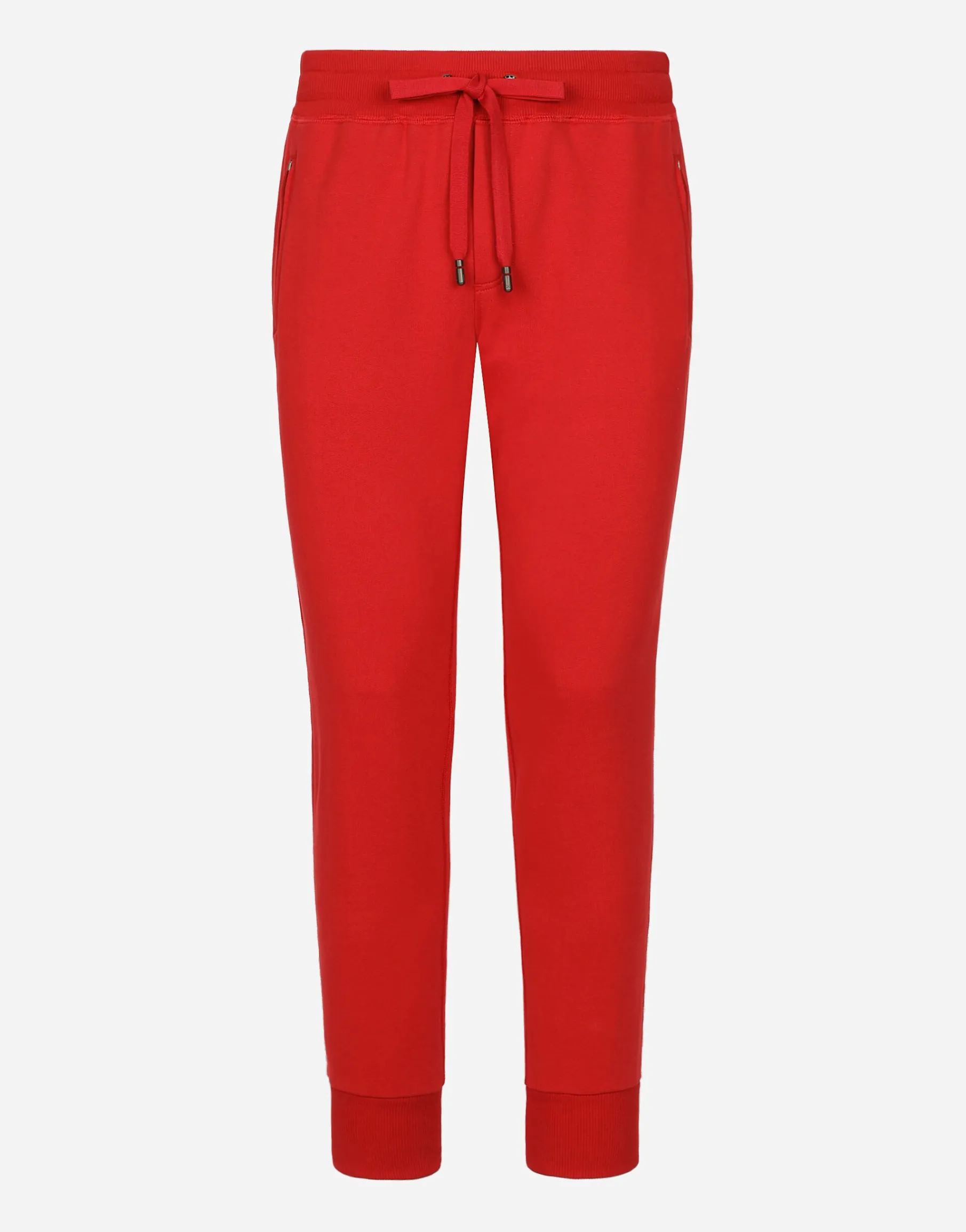 Jersey jogging pants with branded tag