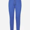 Jersey jogging pants with branded tag