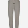 Jersey jogging pants with branded tag