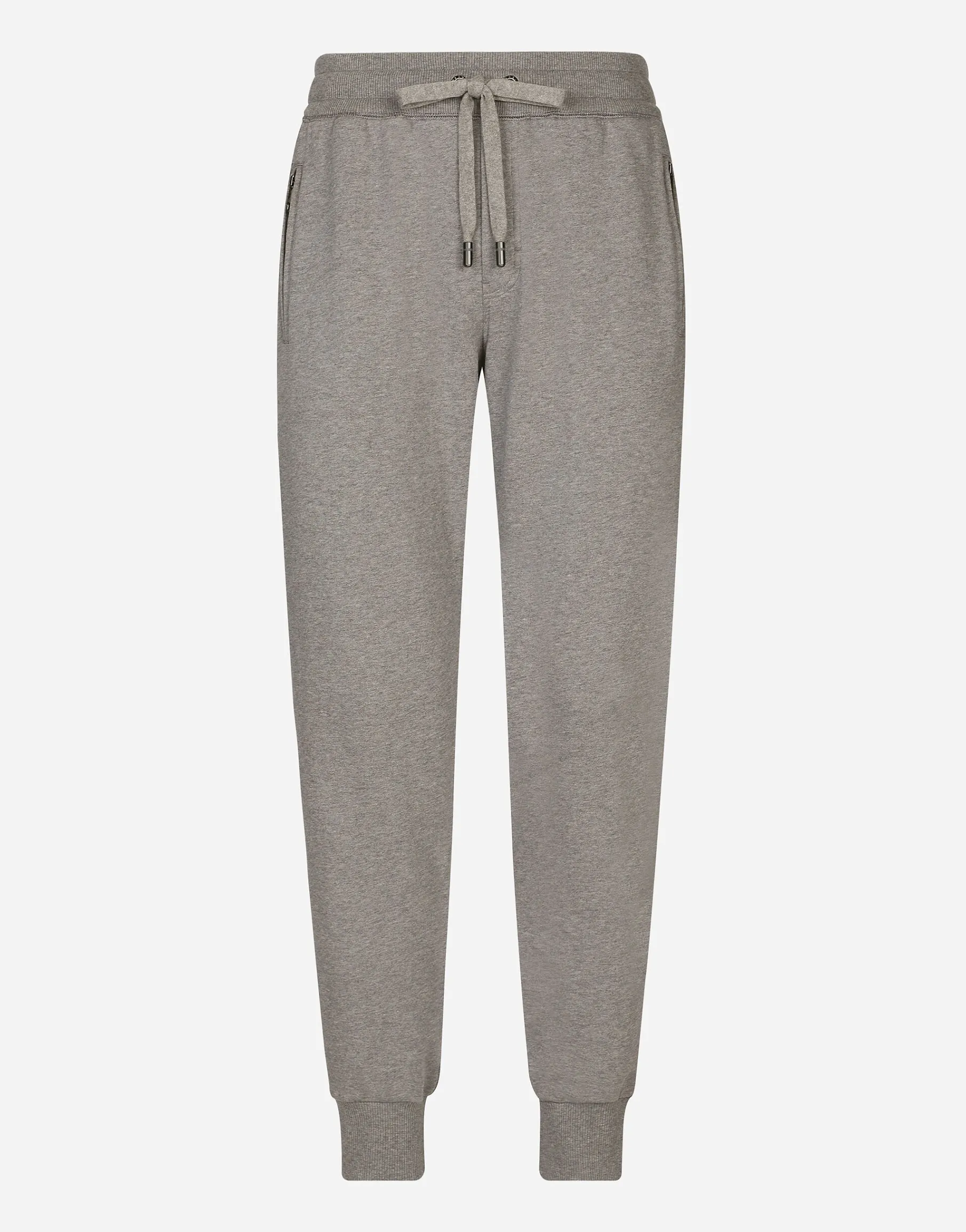 Jersey jogging pants with branded tag
