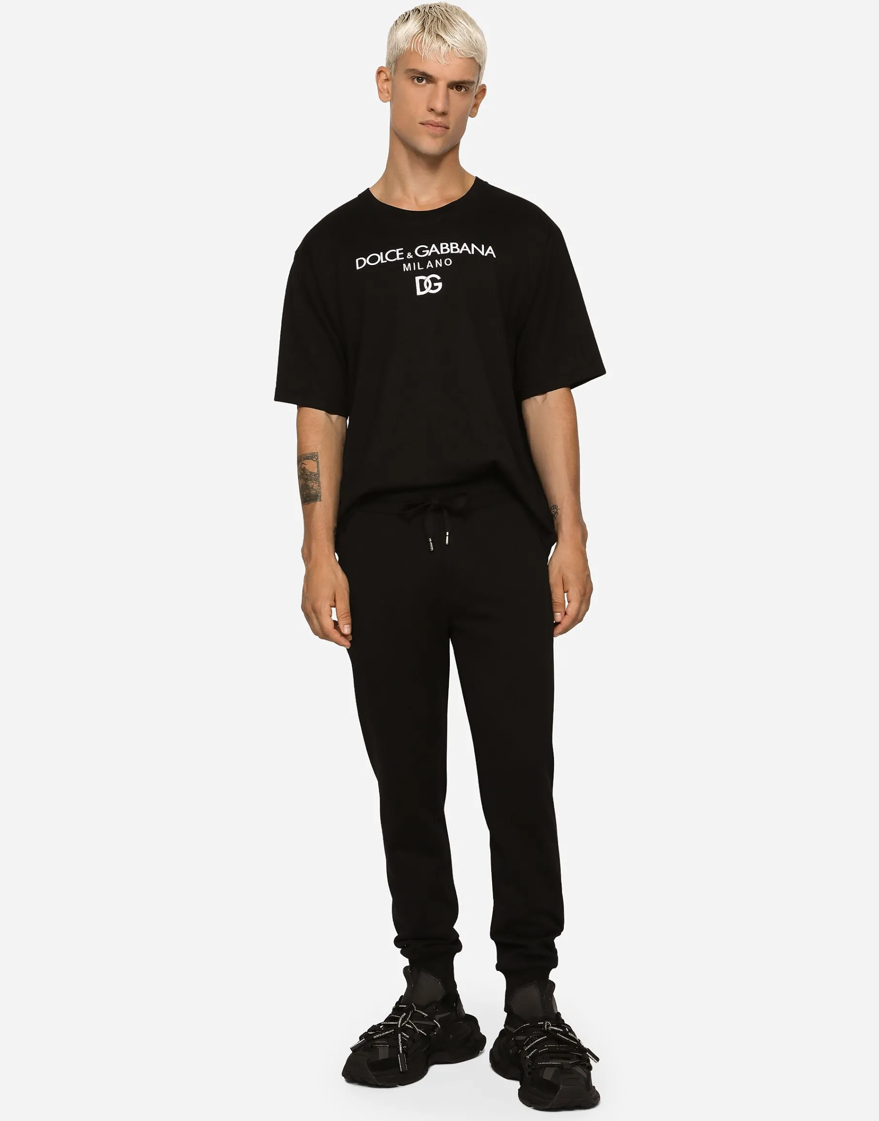 Jersey jogging pants with DG embroidery