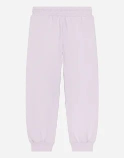 Jersey jogging pants with logo tag