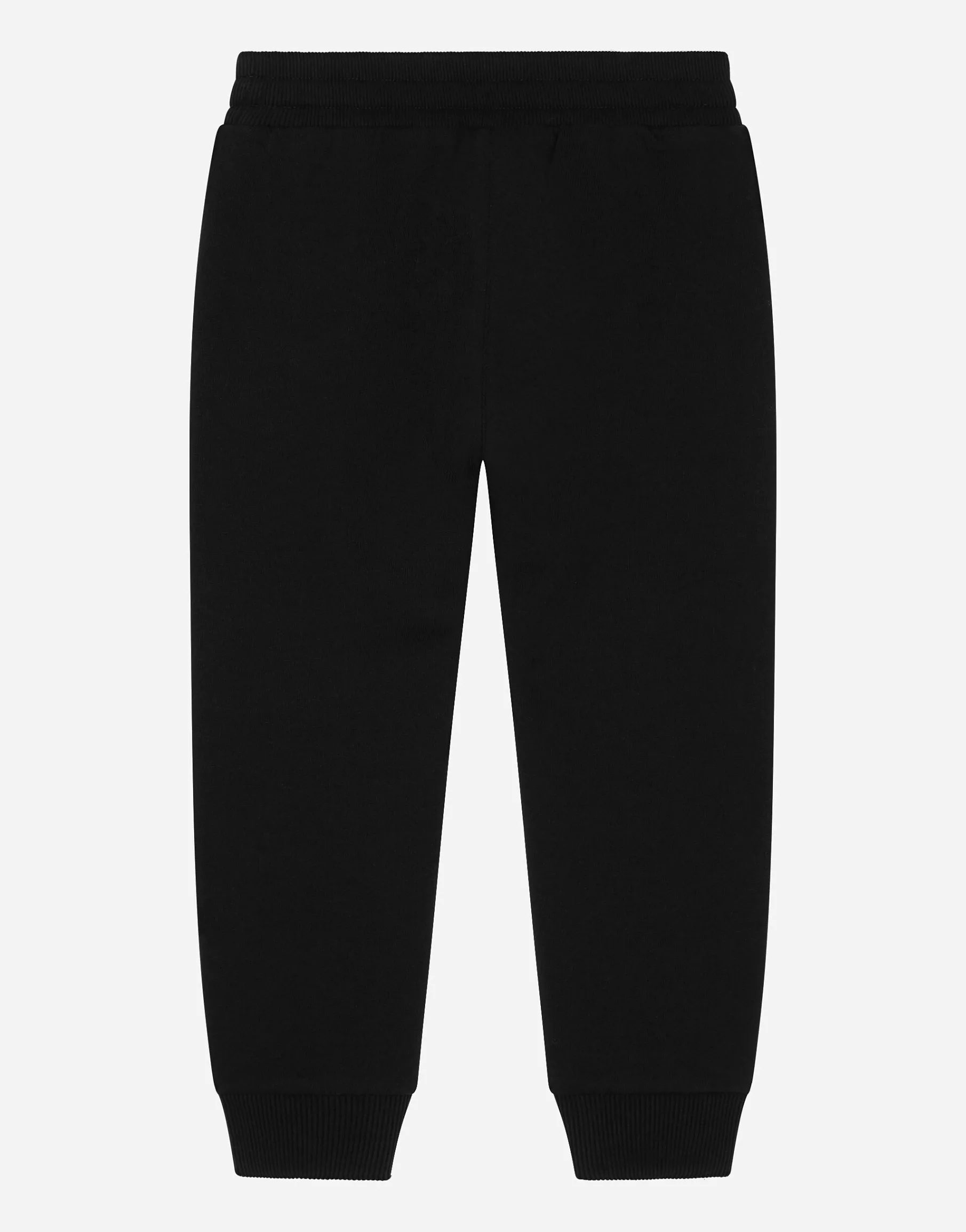 Jersey jogging pants with logo patch