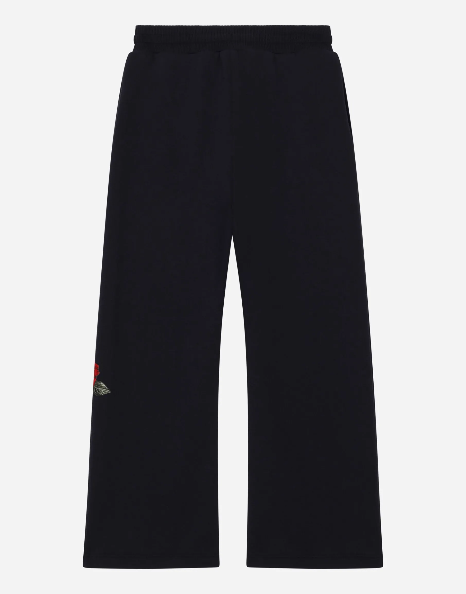 Jersey jogging pants with logo and rose print