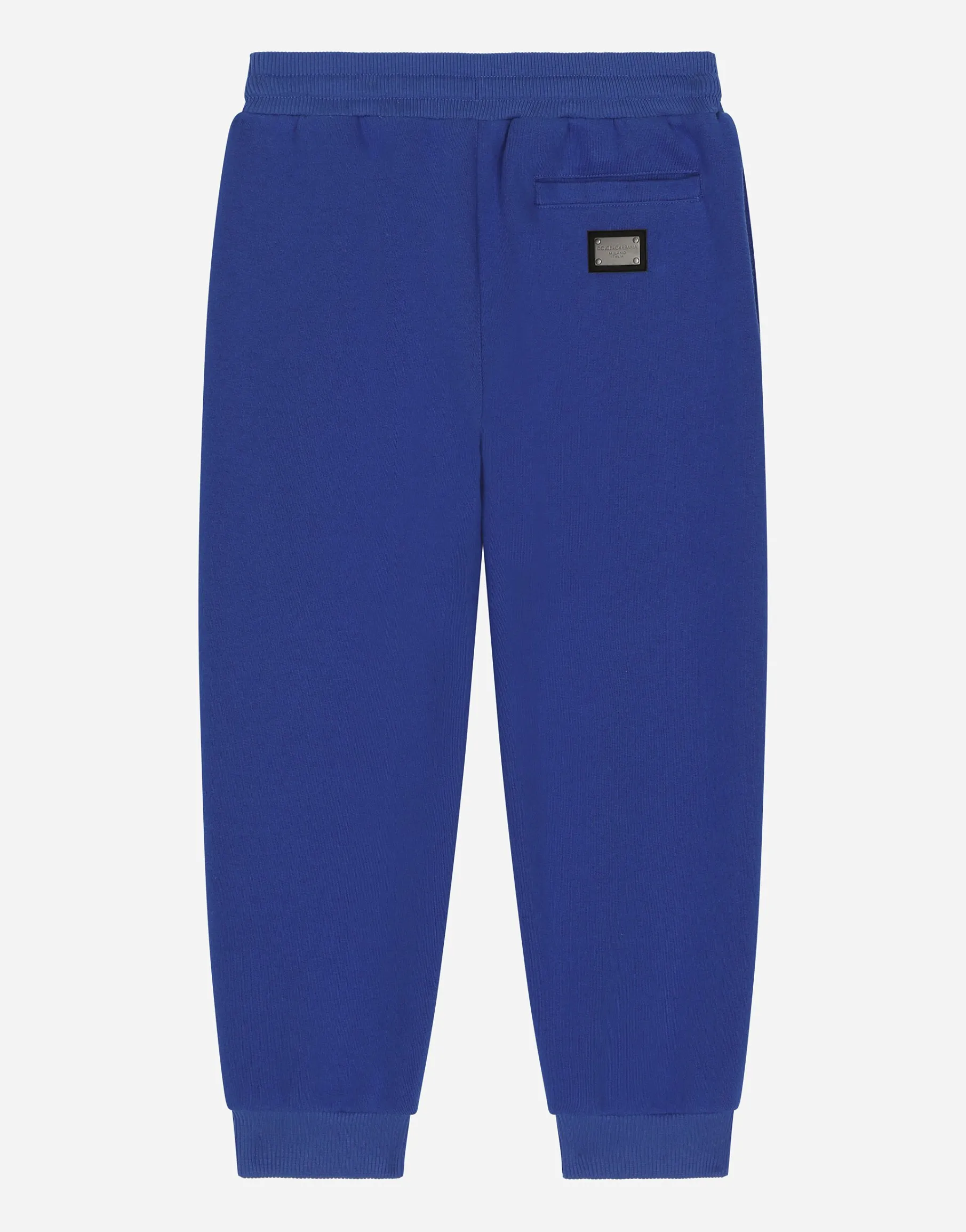 Jersey jogging pants with logo tag
