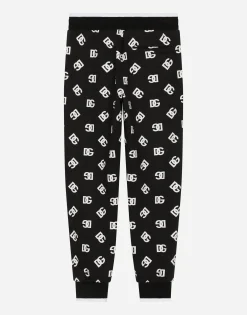 Jersey jogging pants with DG logo print
