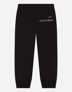 Jersey jogging pants with logo embroidery