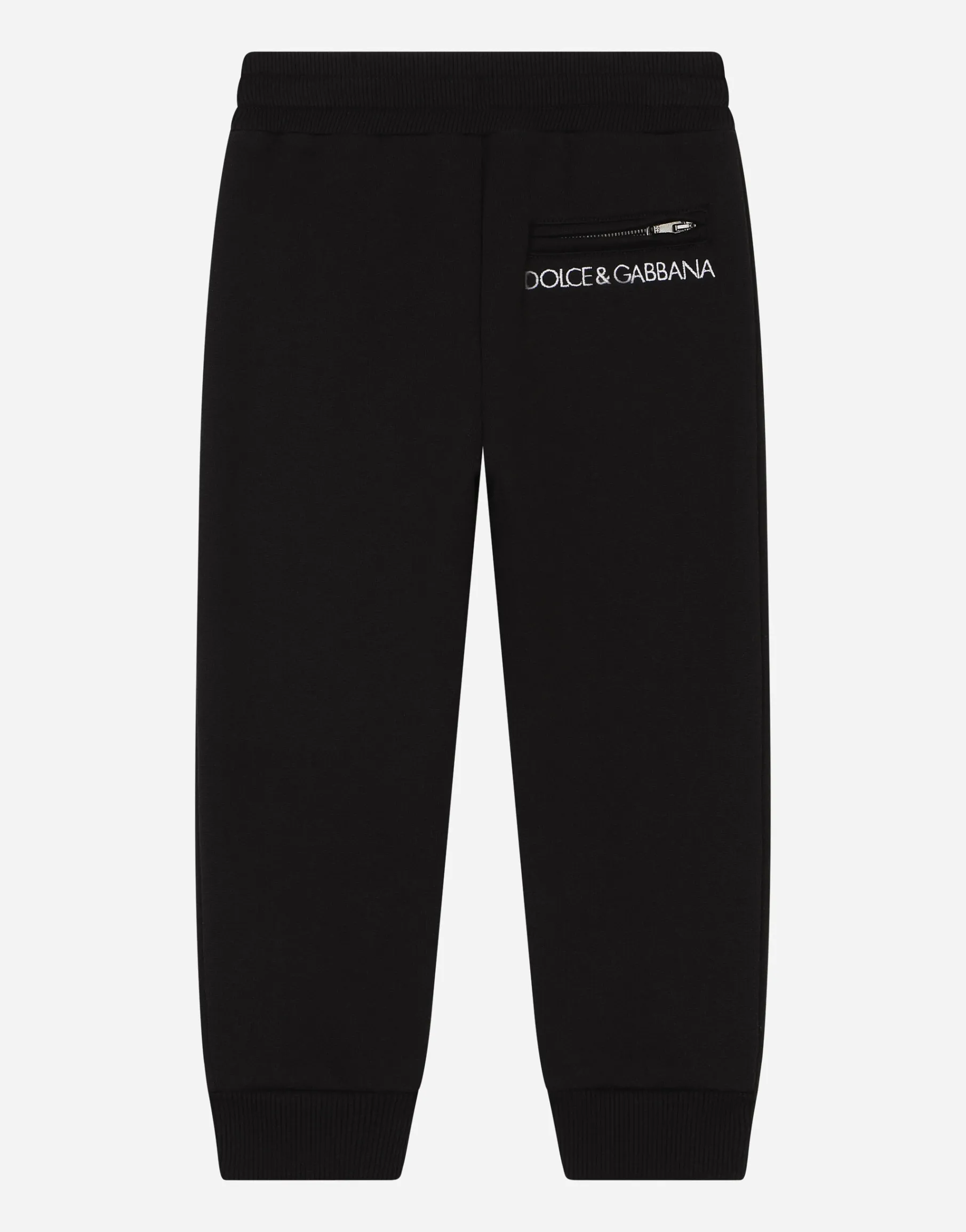 Jersey jogging pants with logo embroidery