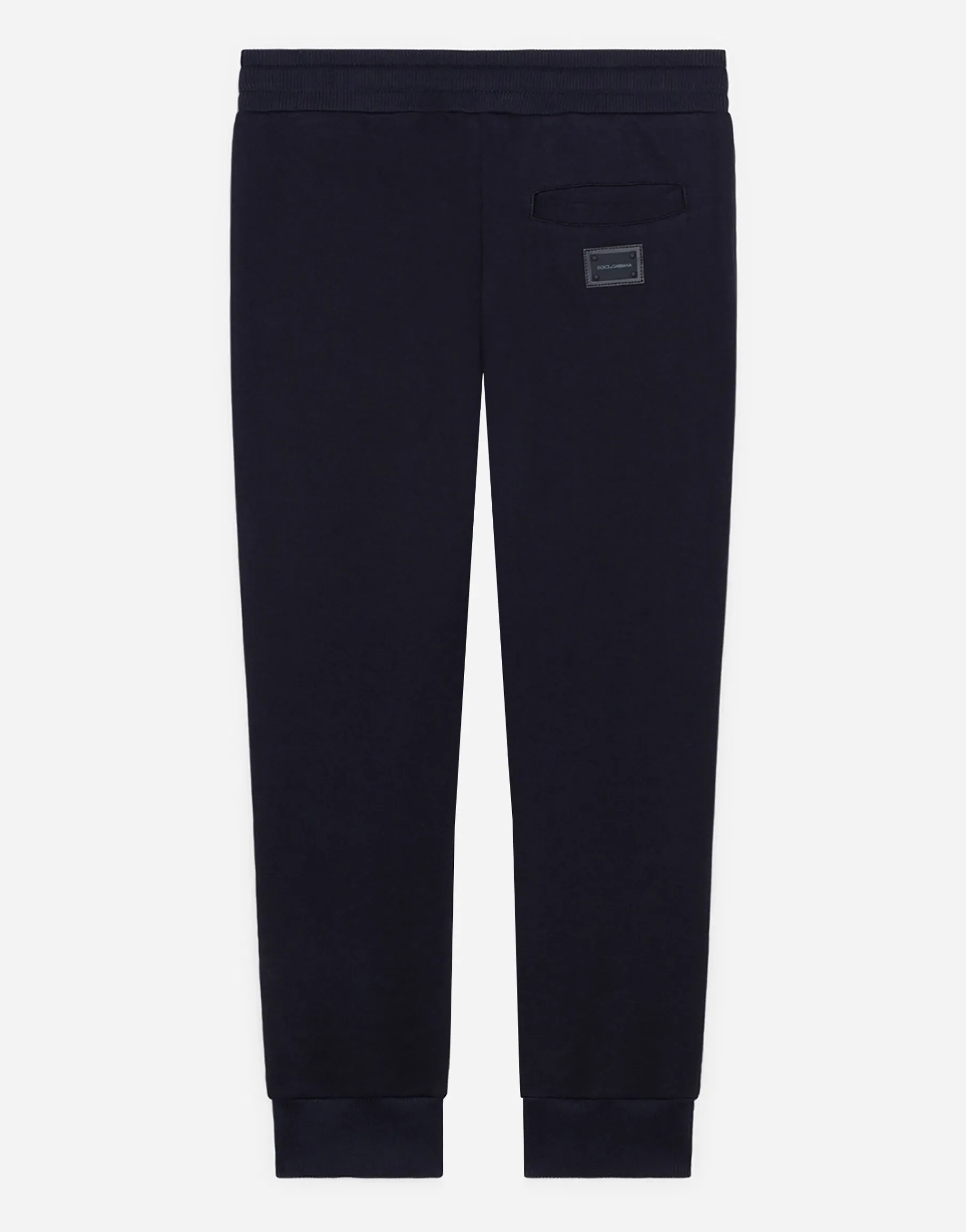 Jersey jogging pants with logo plate