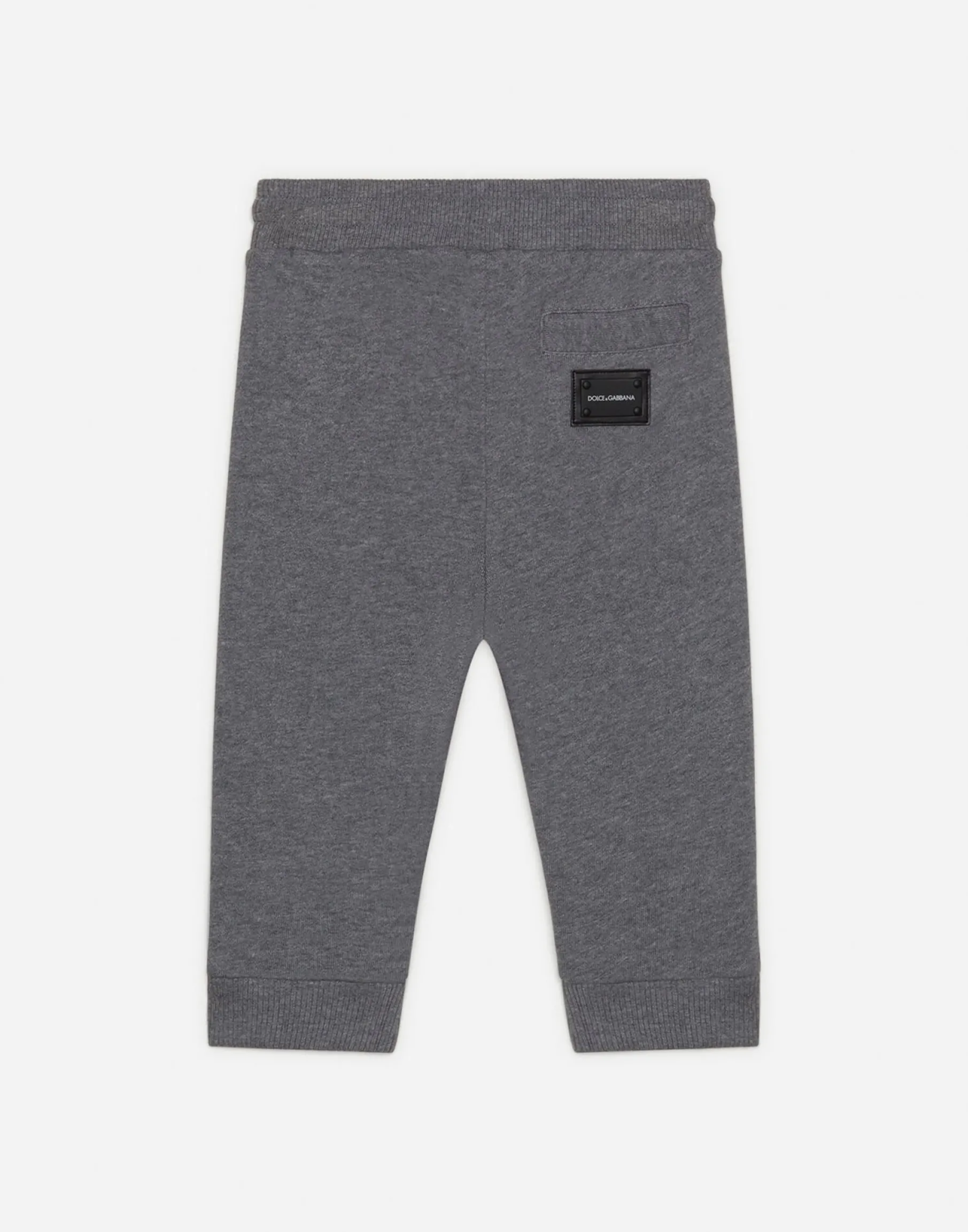 Jersey jogging pants with logo plate