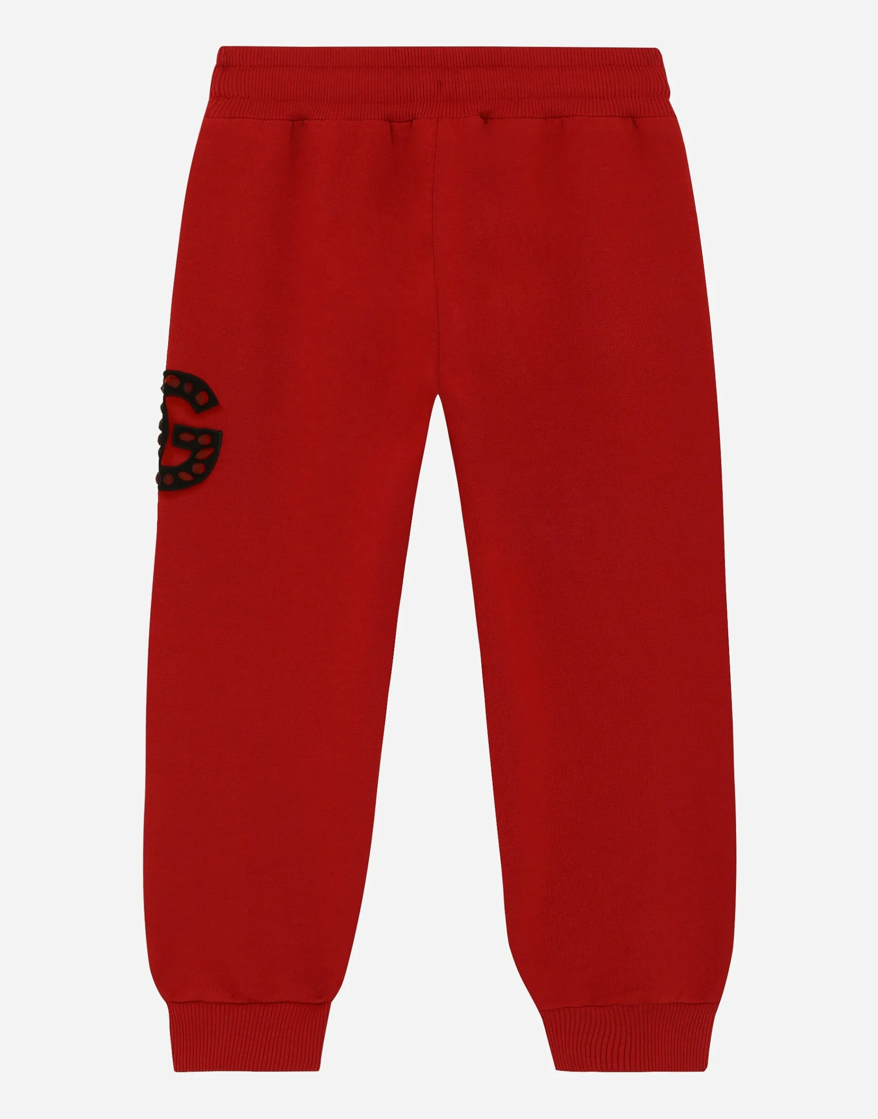 Jersey jogging pants with logo patch