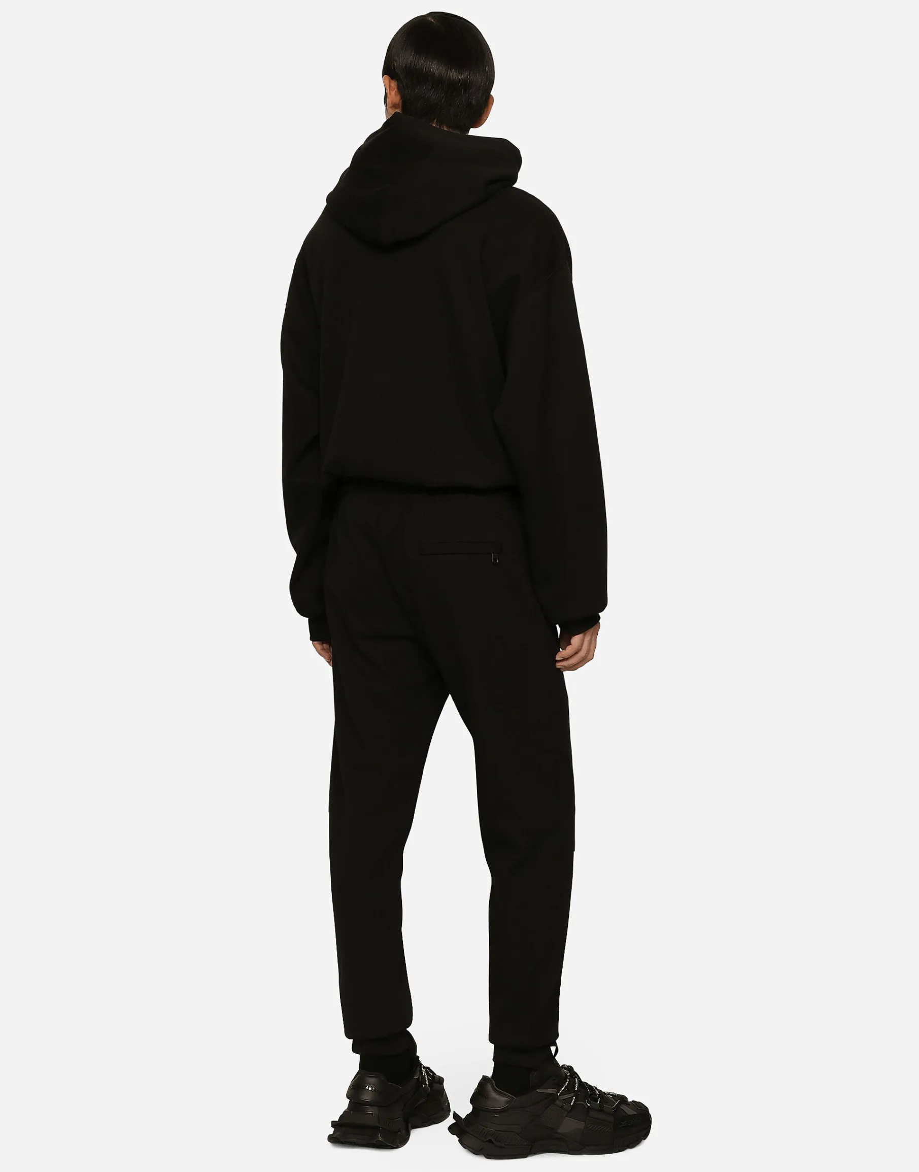 Jersey jogging pants with embroidery