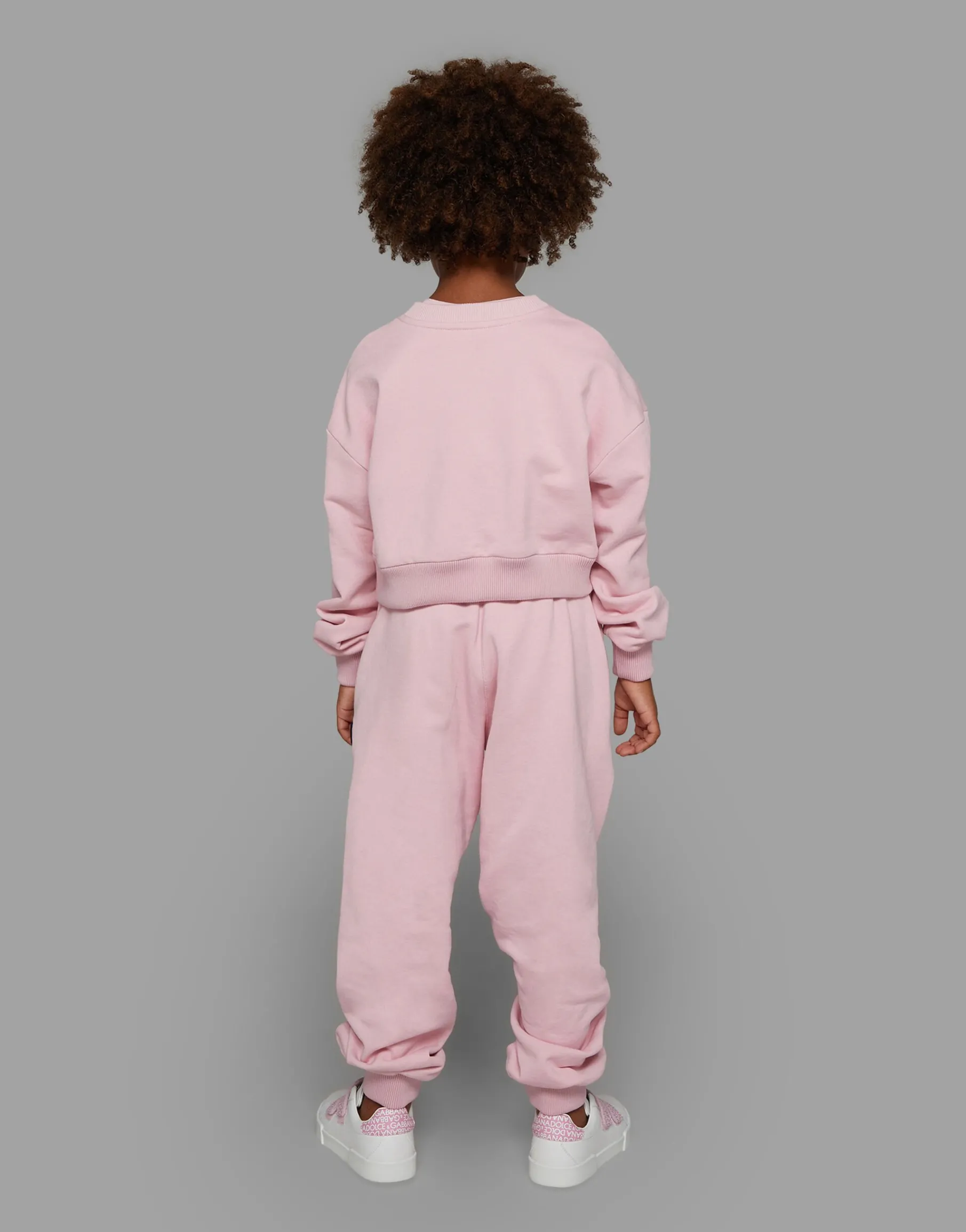 Jersey jogging pants with logo patch