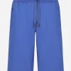 Jersey jogging shorts with logo tag