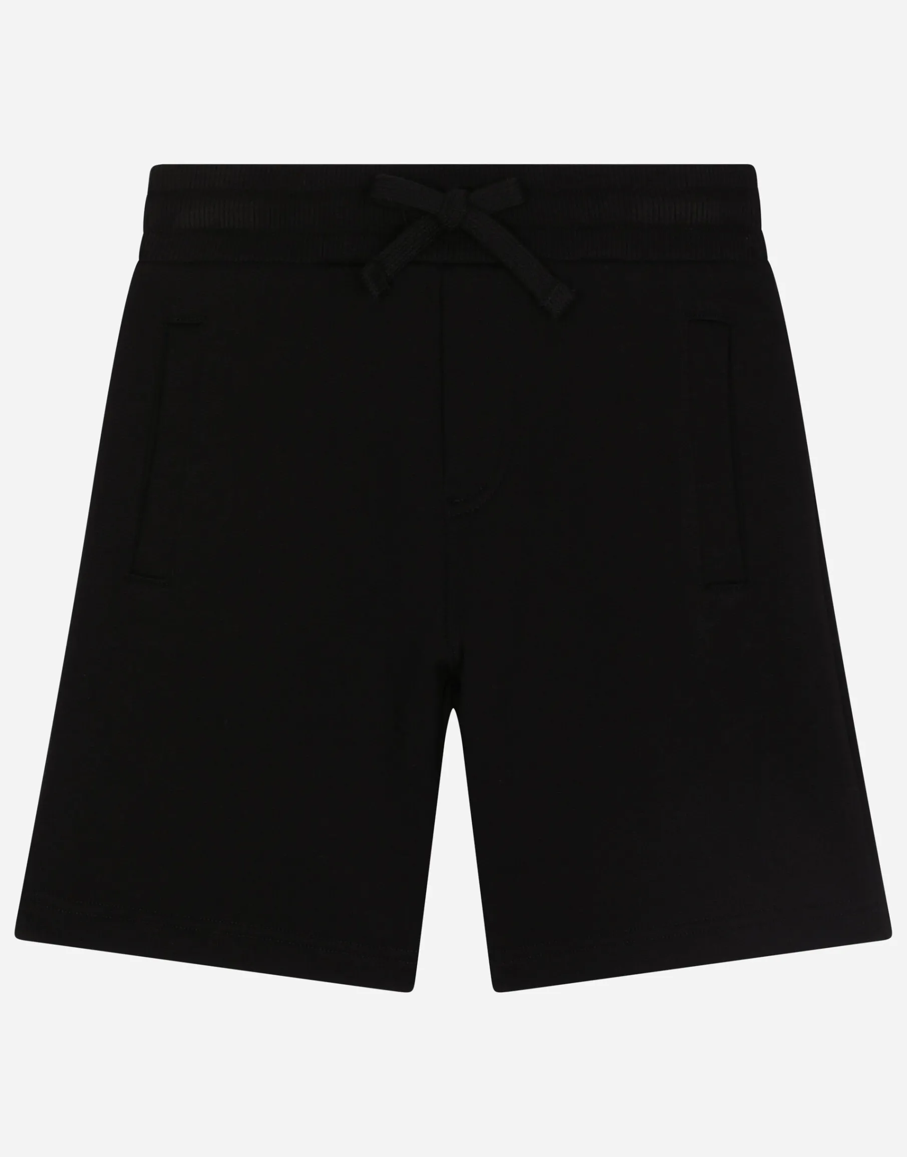 Jersey jogging shorts with logo tag