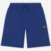 Jersey jogging shorts with logo tag
