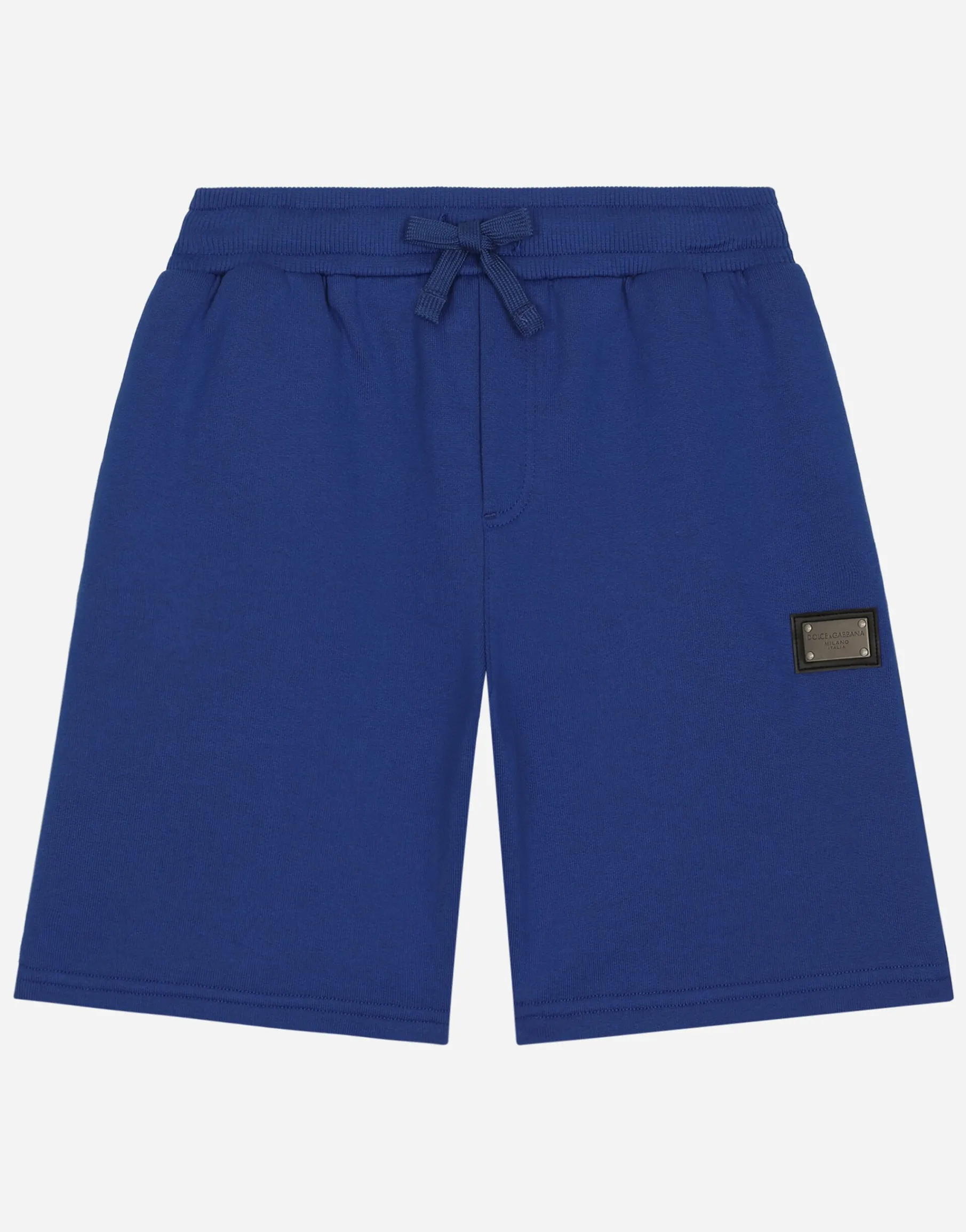 Jersey jogging shorts with logo tag