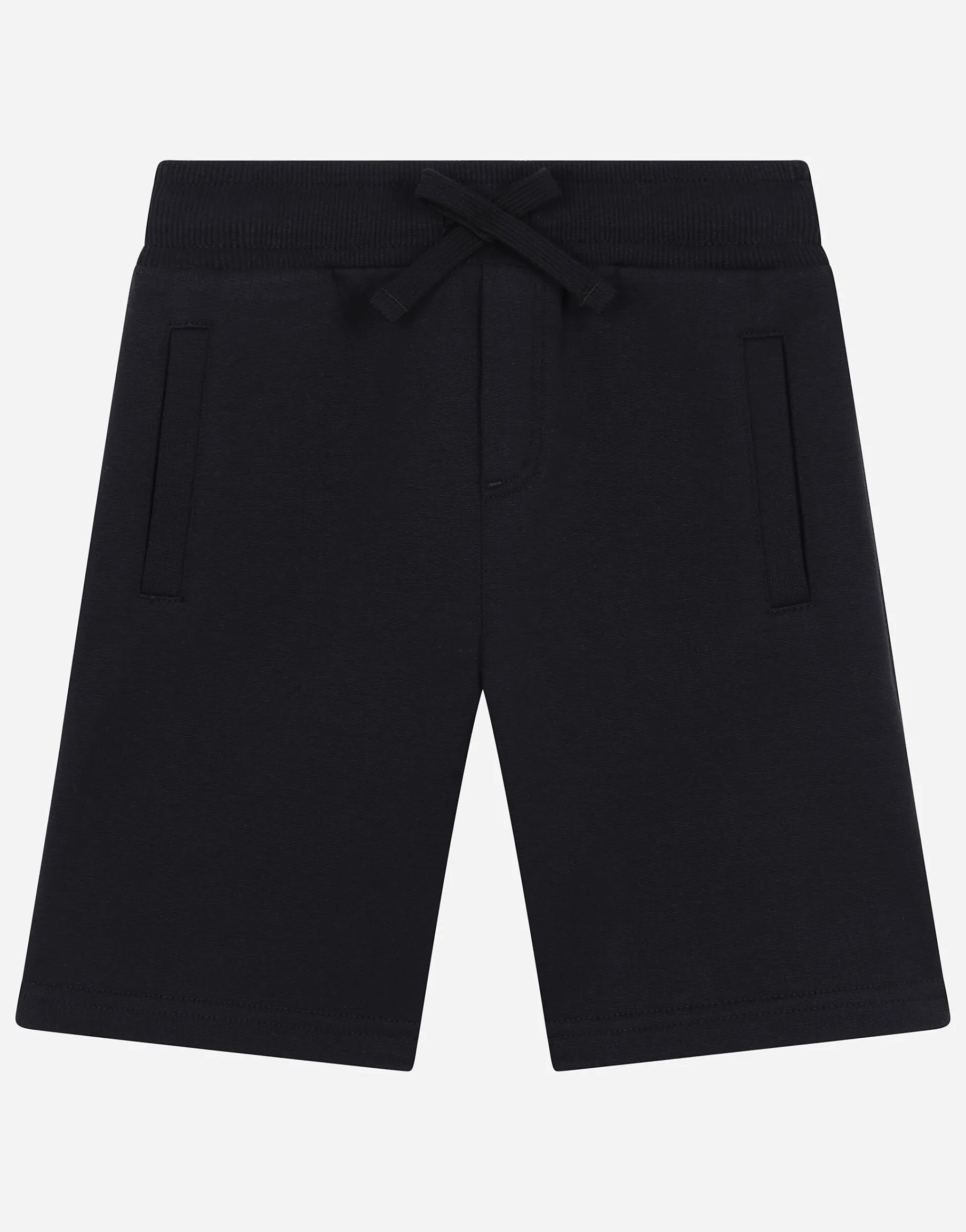 Jersey jogging shorts with logo plate