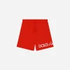 Jersey jogging shorts with logo print