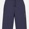 Jersey jogging shorts with embroidery