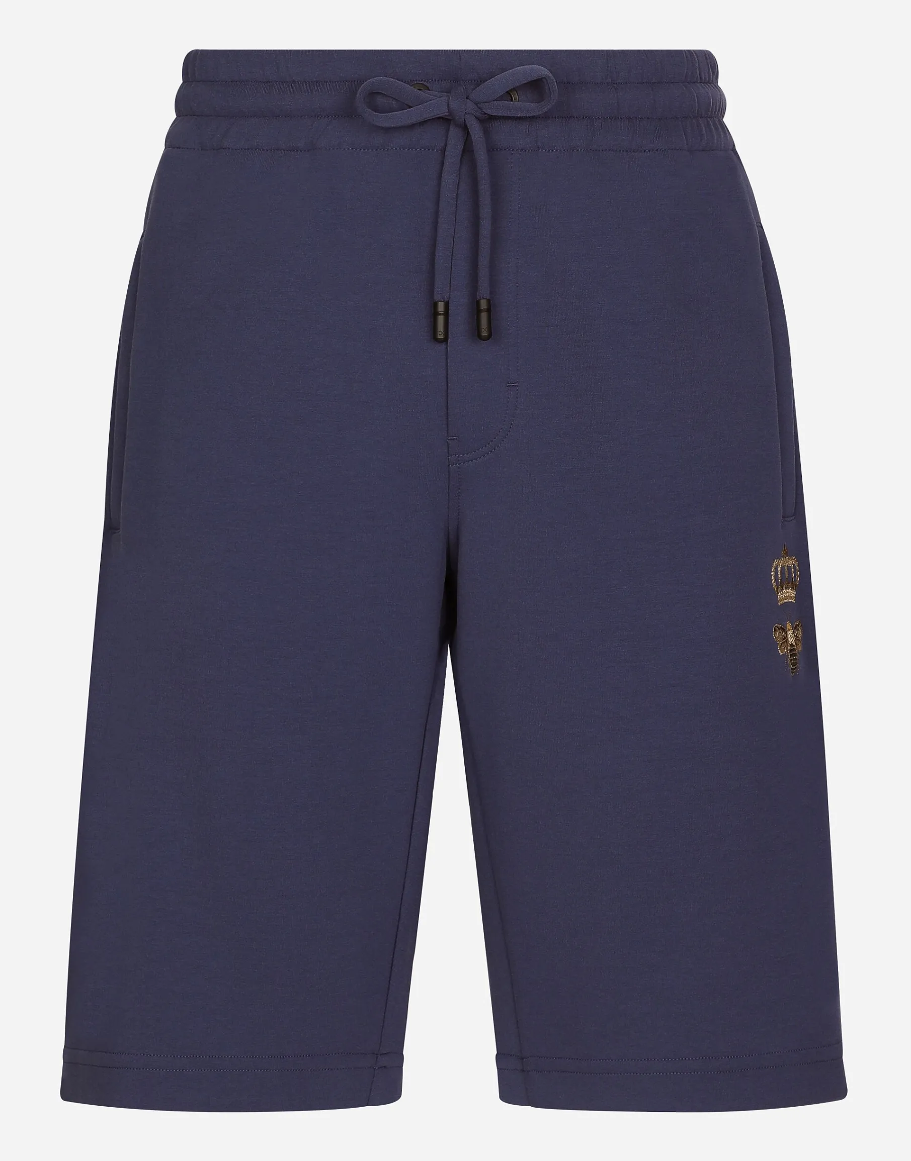 Jersey jogging shorts with embroidery