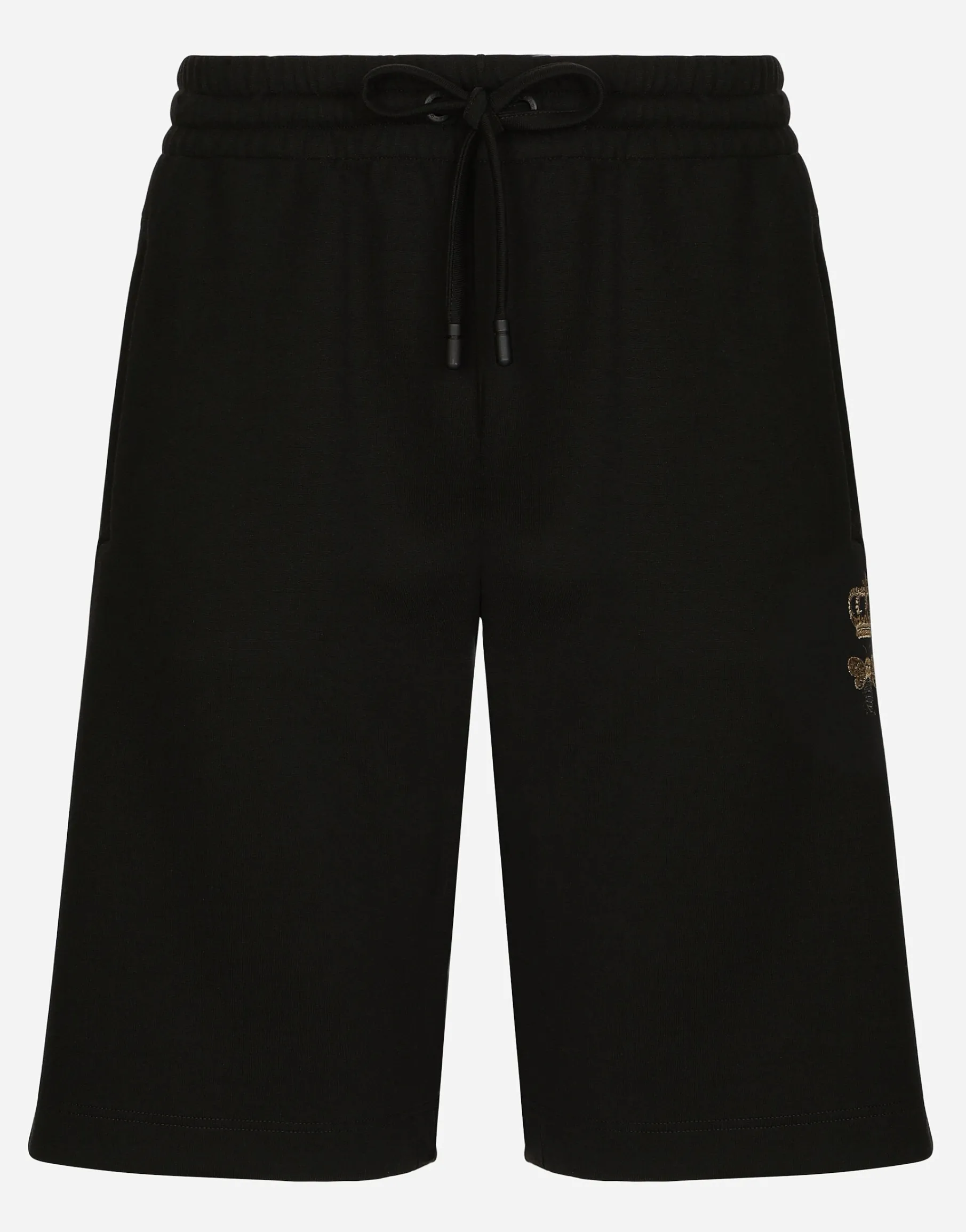 Jersey jogging shorts with embroidery