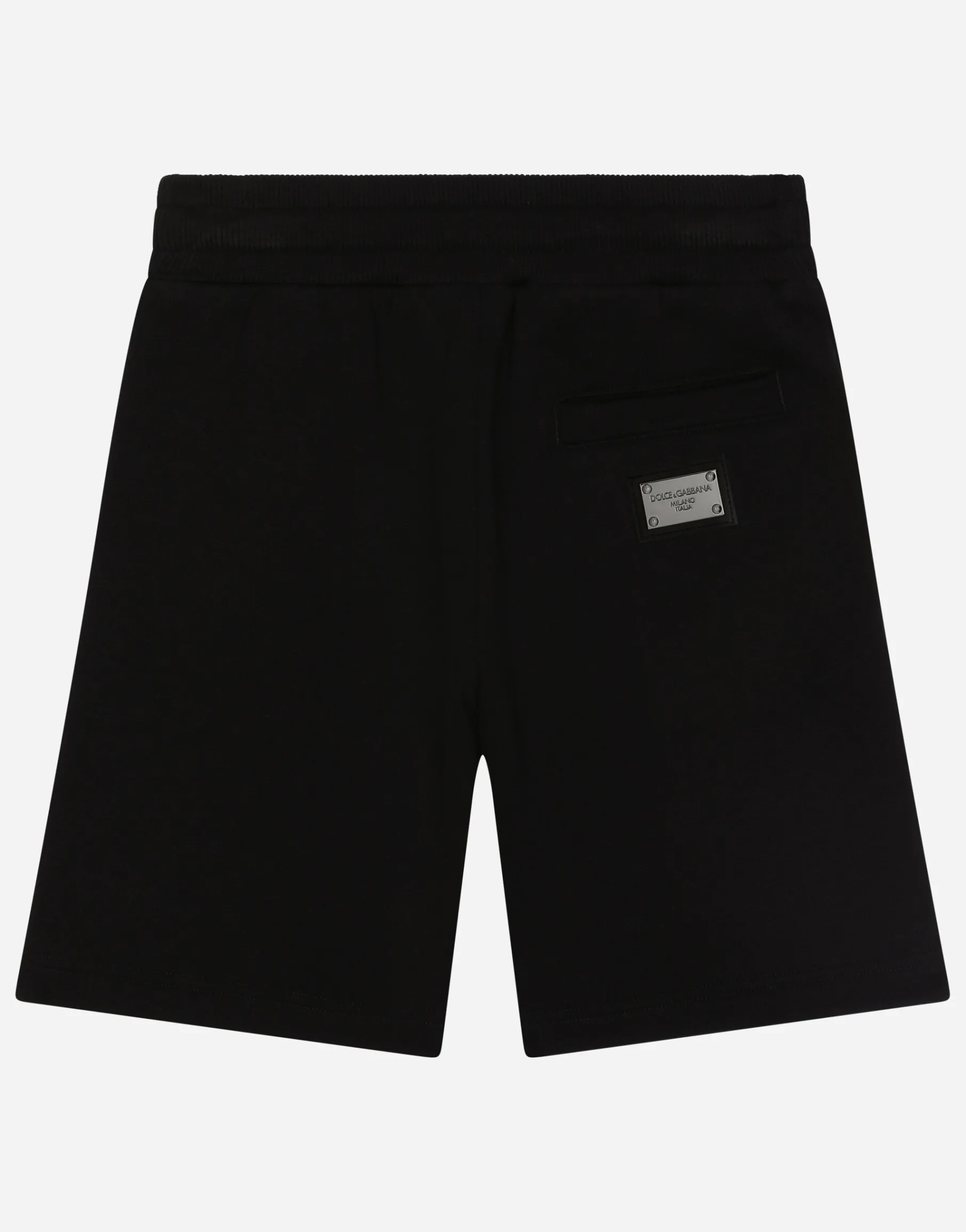 Jersey jogging shorts with logo tag