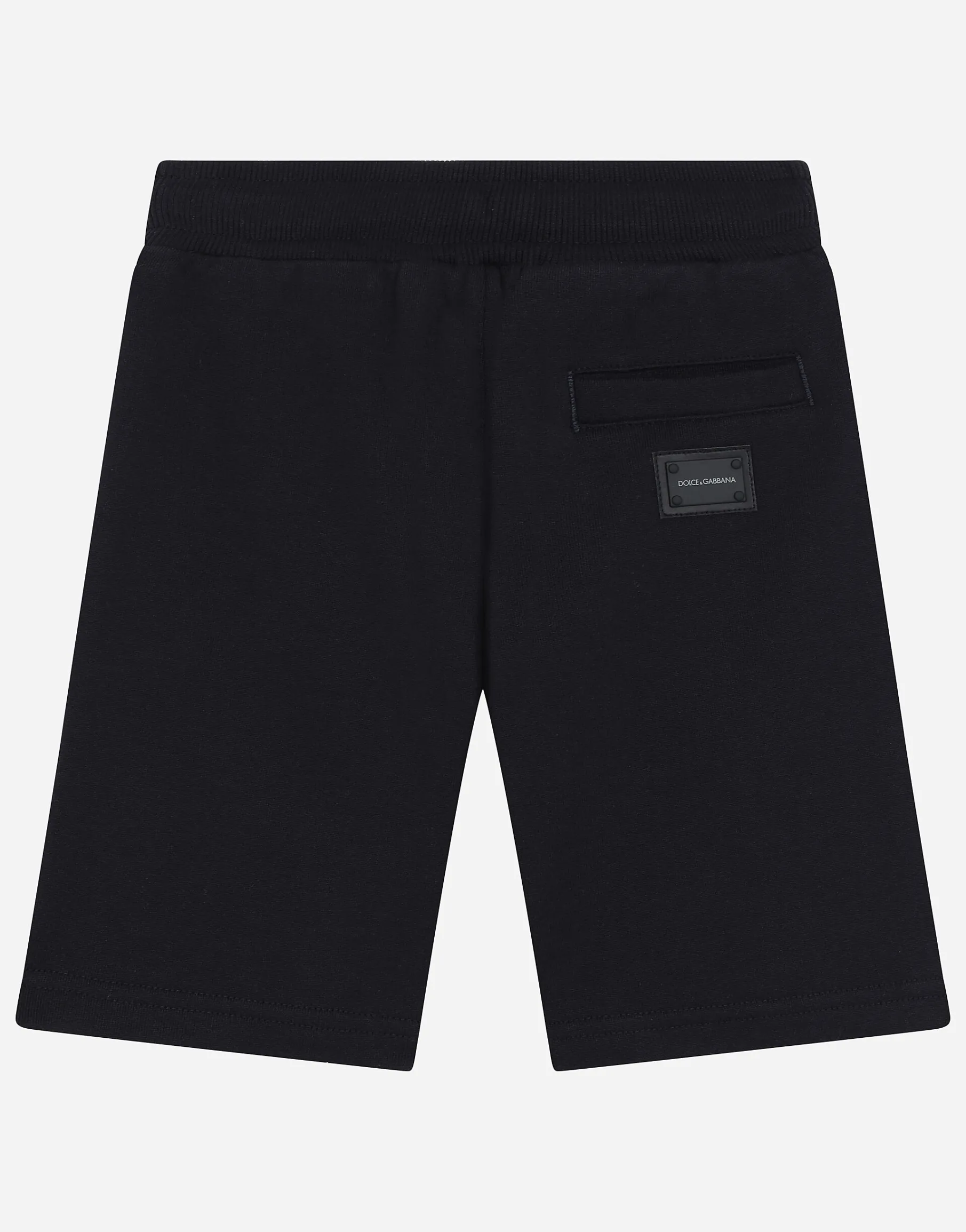 Jersey jogging shorts with logo plate