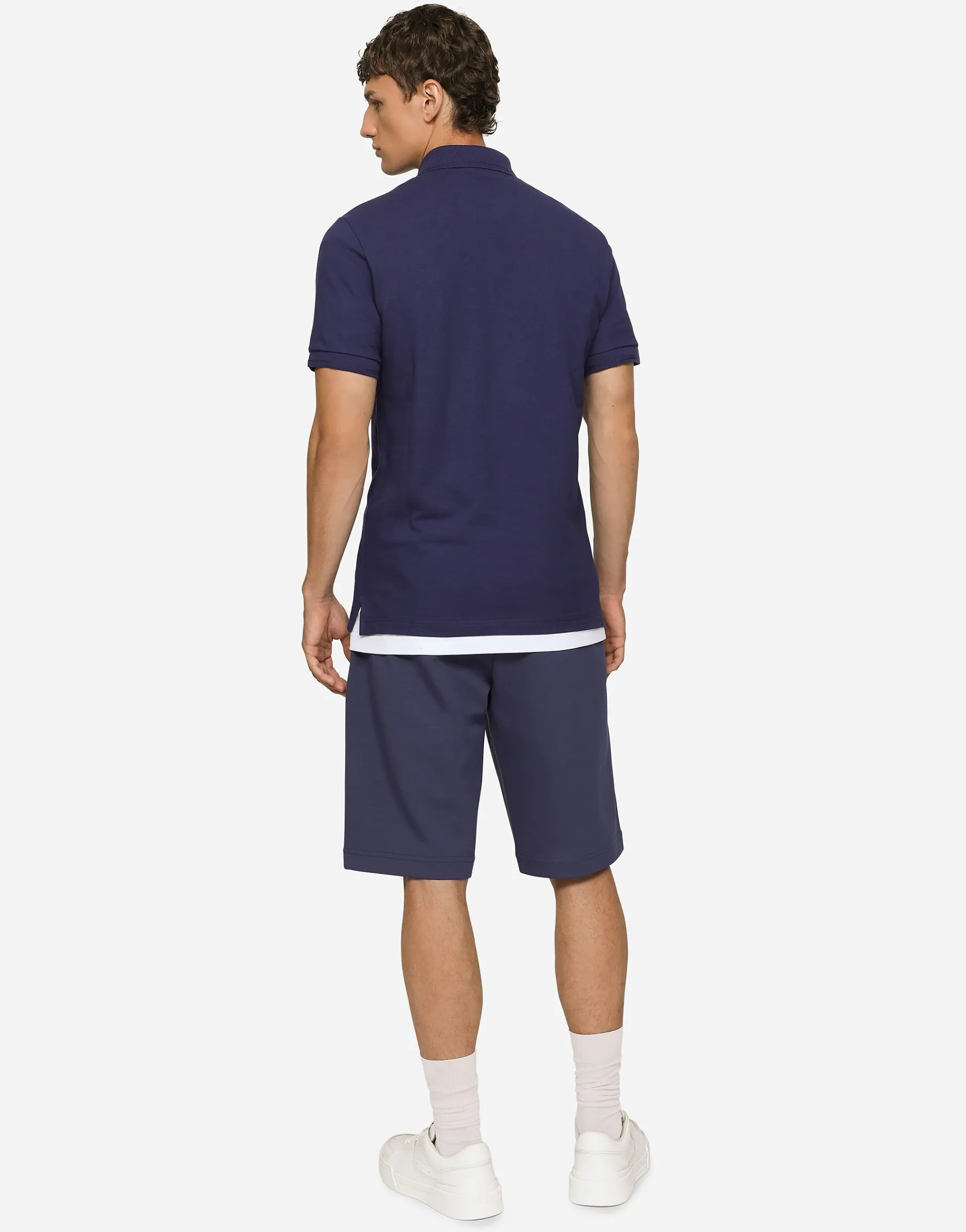 Jersey jogging shorts with embroidery
