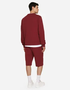 Jersey jogging shorts with embroidery