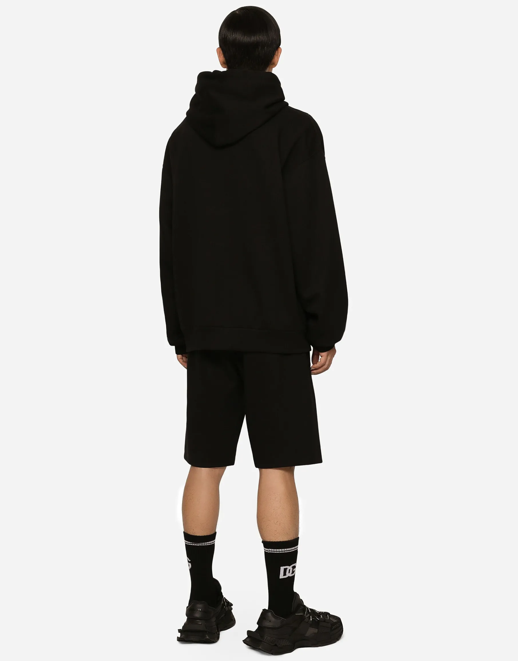 Jersey jogging shorts with embroidery