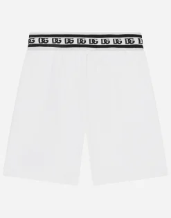 Jersey jogging shorts with DG logo embroidery