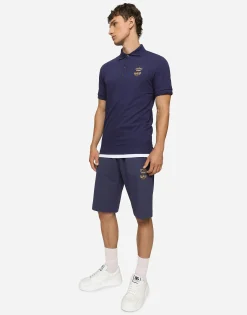 Jersey jogging shorts with embroidery