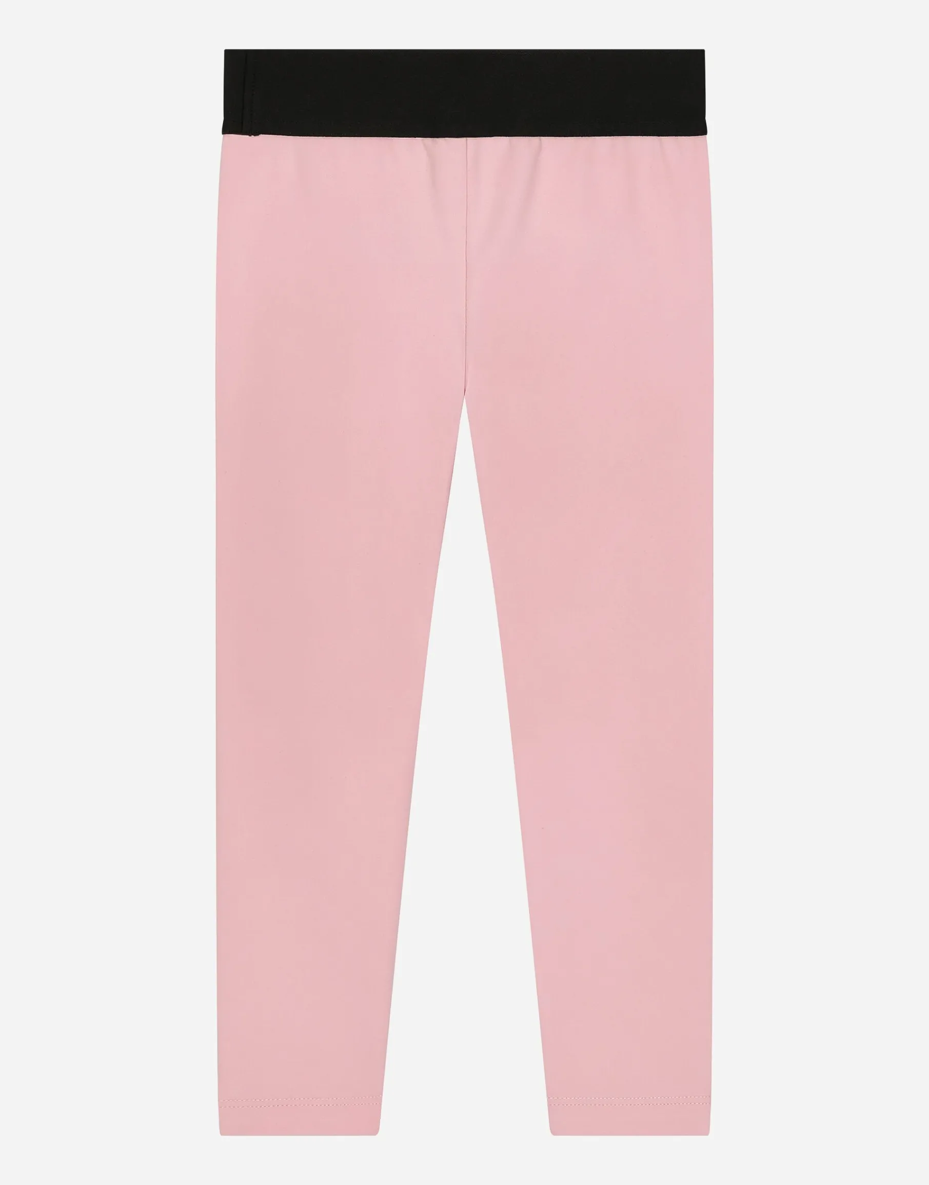Jersey leggings with logo tag