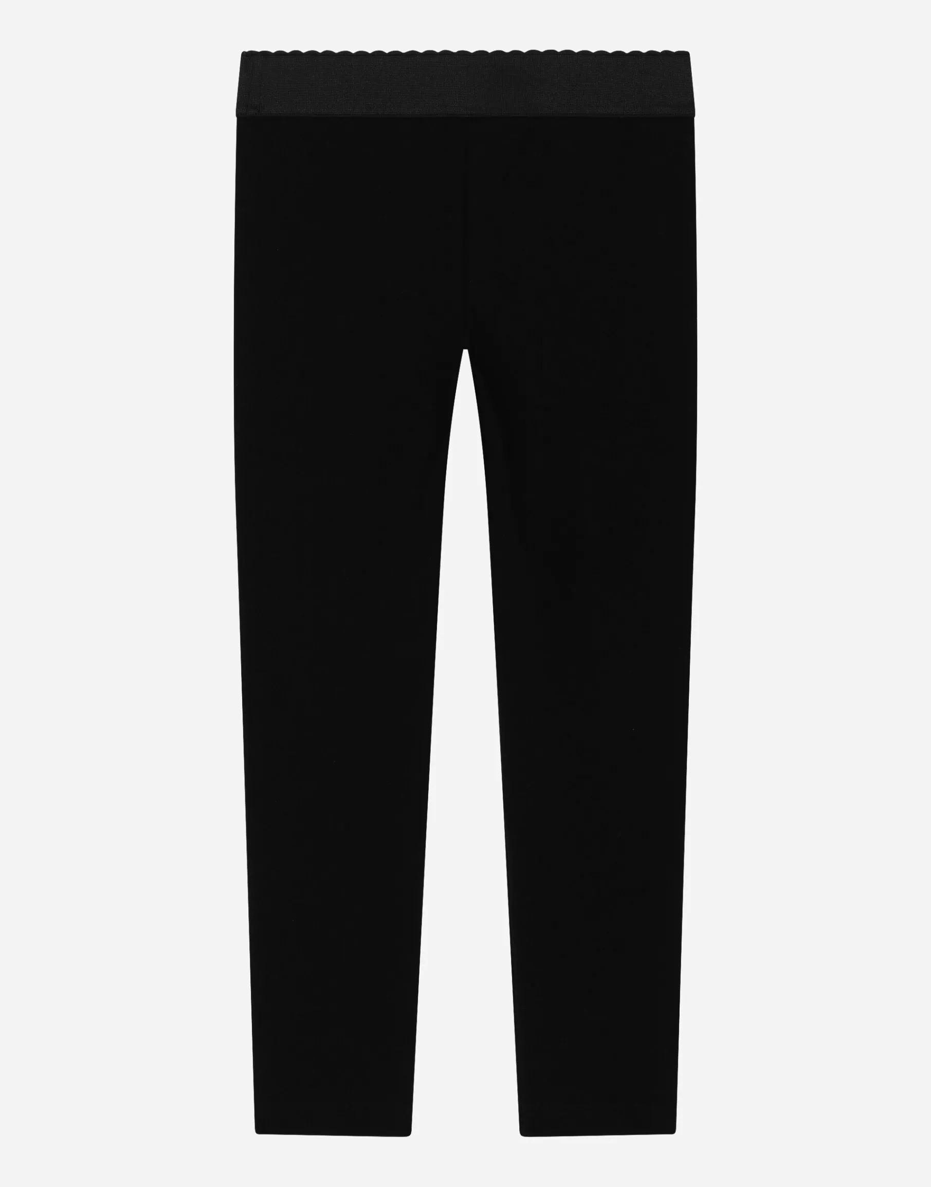 Jersey leggings with logo tag